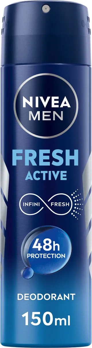 NIVEA MEN Fresh Active Deo Spray - 6x150ml - Aluminiumvrij