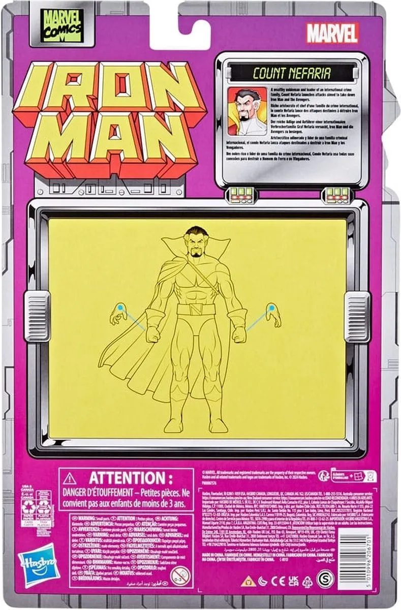 Hasbro Marvel Legends Iron Man Count Nefaria Action Figuur 15cm - Multi - afbeelding 3 van 6