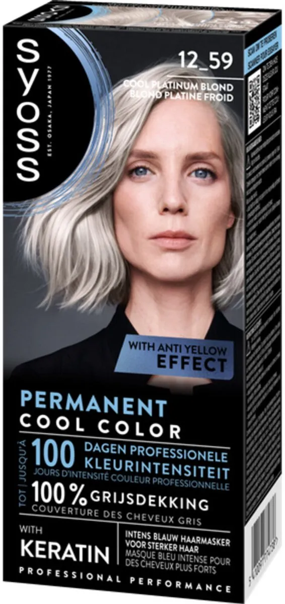SYOSS Coloration 12-59 Cool Platinum Blond Haarverf - 6 Stuks