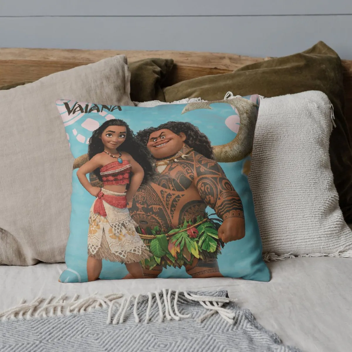 Disney Vaiana Sierkussen 40x40cm - Blauw - afbeelding 2 van 3