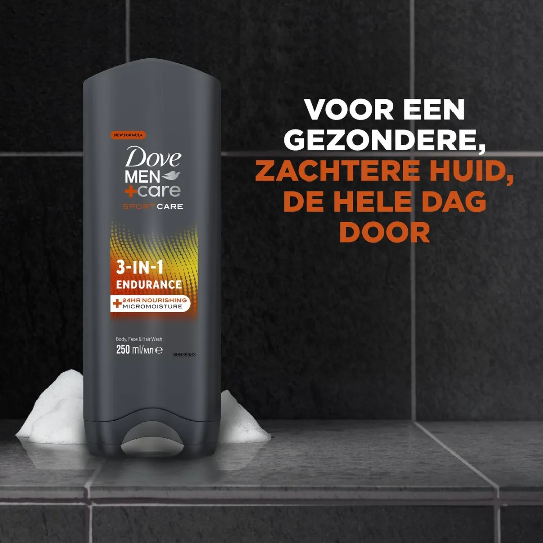Dove Men+Care 3-in-1 Douchegel - Sport Care Endurance - 6 x 250 ml - Voordeelverpakking