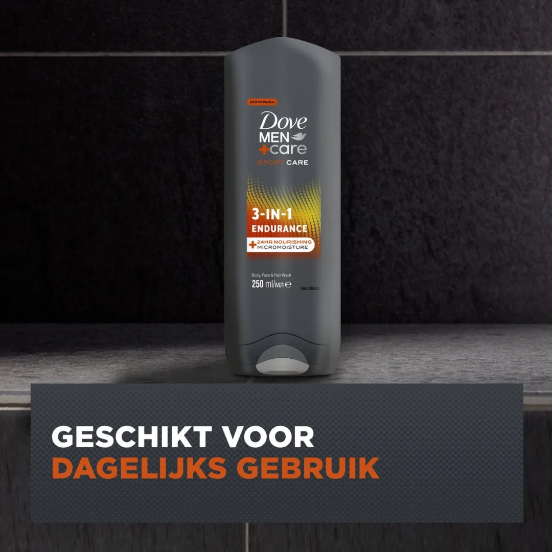 Dove Men+Care 3-in-1 Douchegel - Sport Care Endurance - 6 x 250 ml - Voordeelverpakking