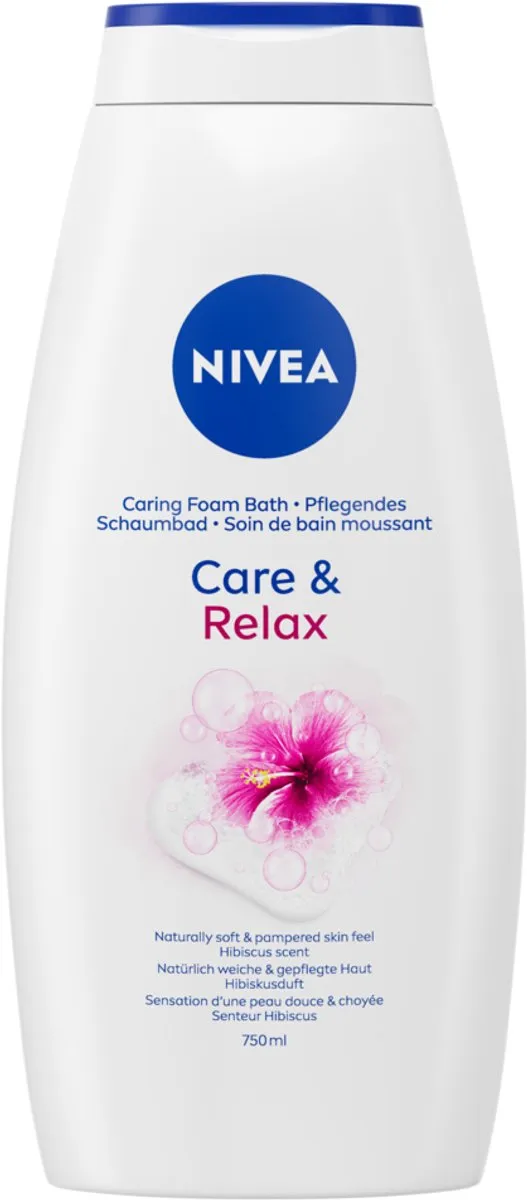 NIVEA Care & Relax Badschuim Hibiscus 4500ml - 6 Stuks