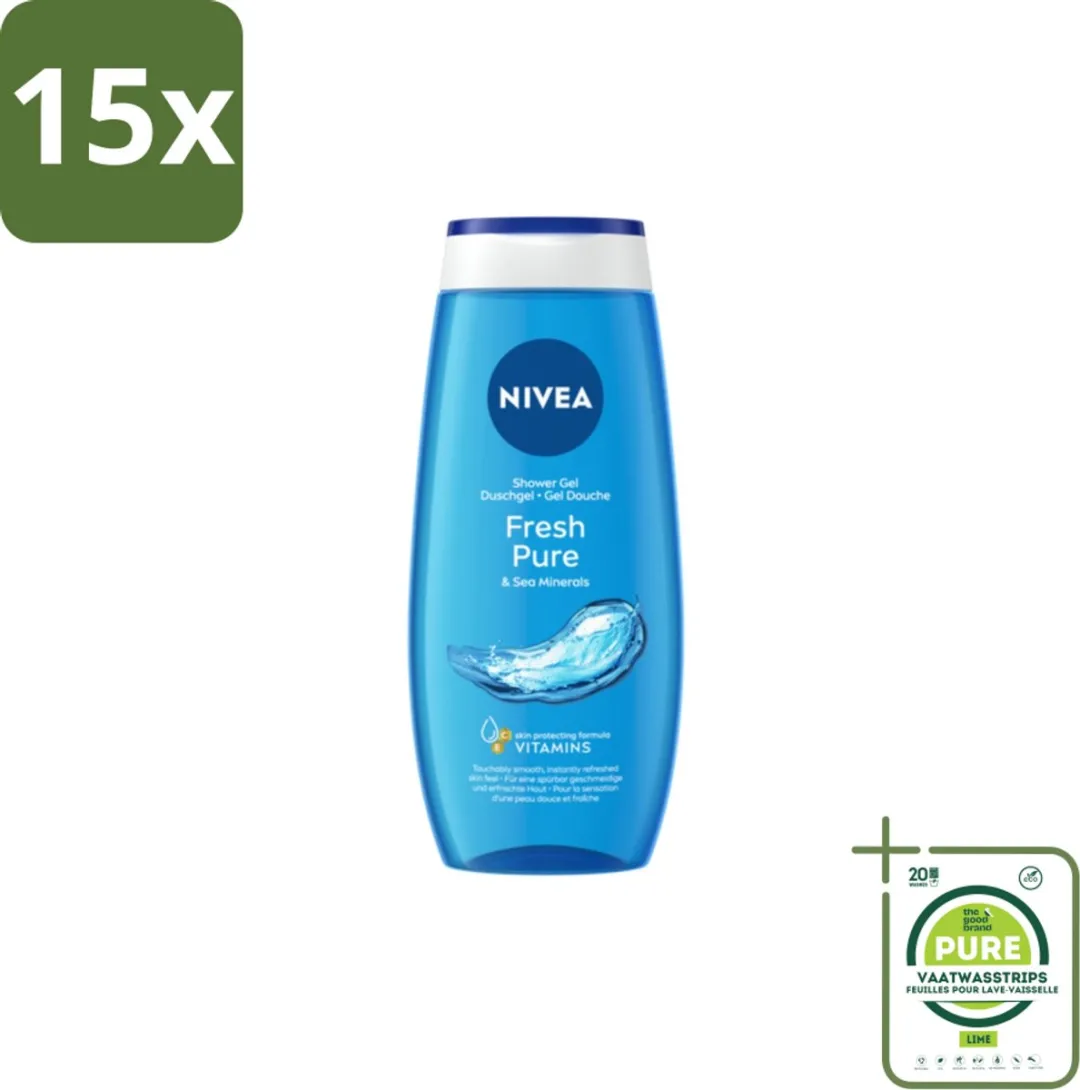 NIVEA Douchegel Fresh Pure 250ml - 15 Stuks