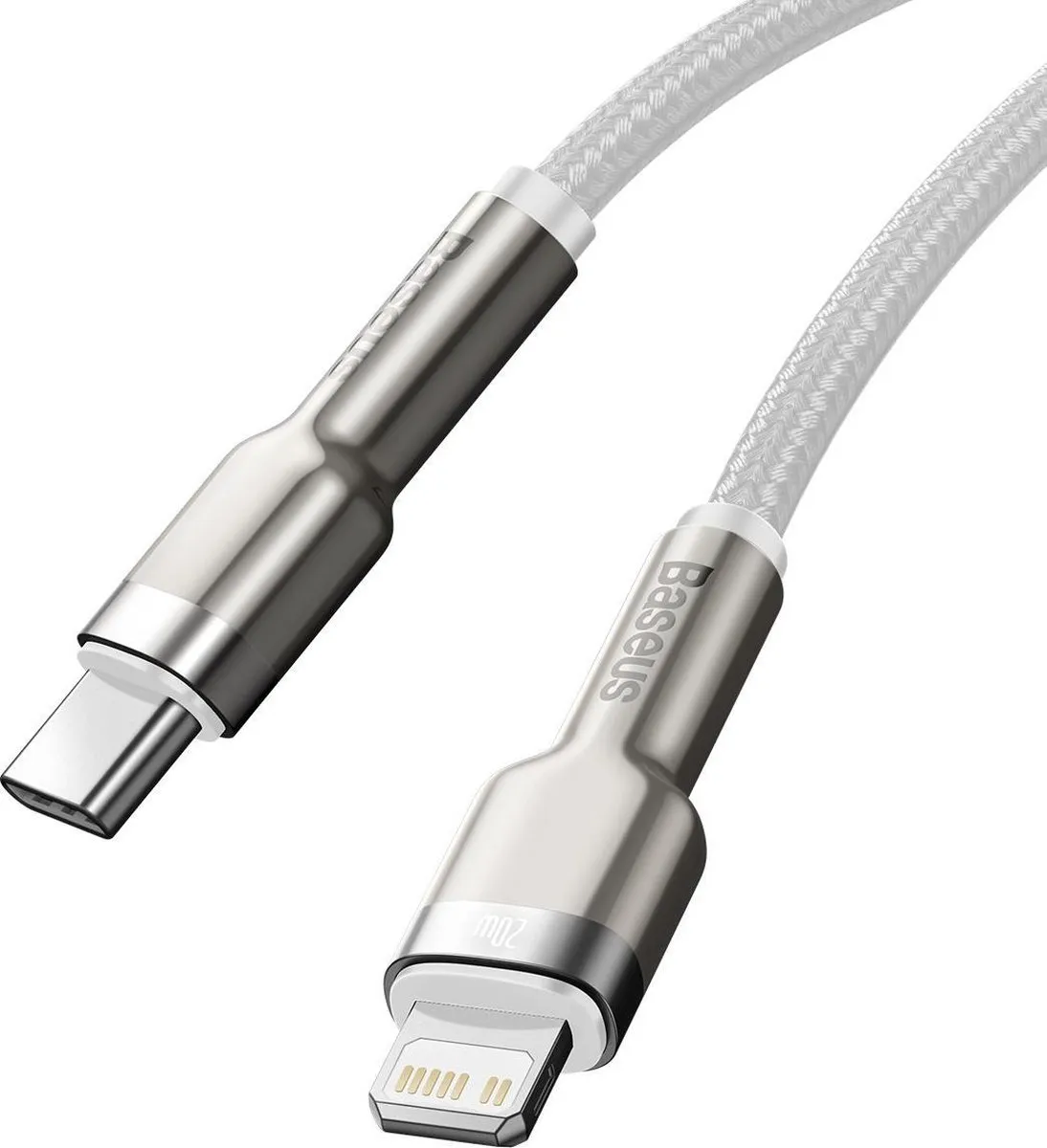Baseus Cafule Series Metal Data USB-C/Lightning 20W PD-kabel - Wit