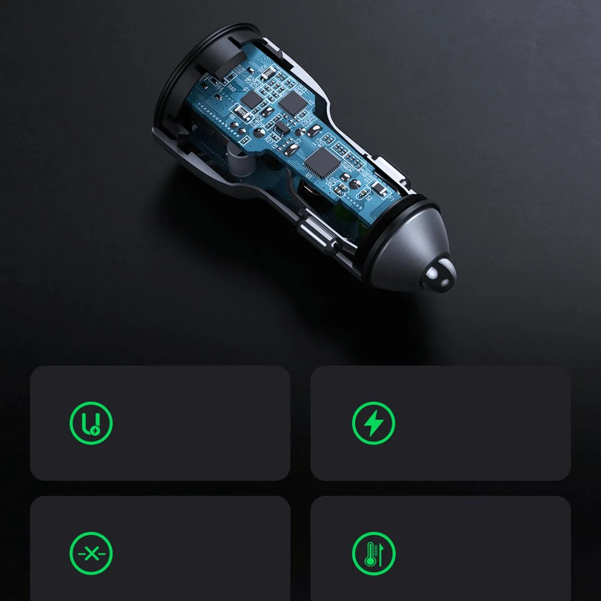 Ugreen Autolader 2x USB 36W - Grijs