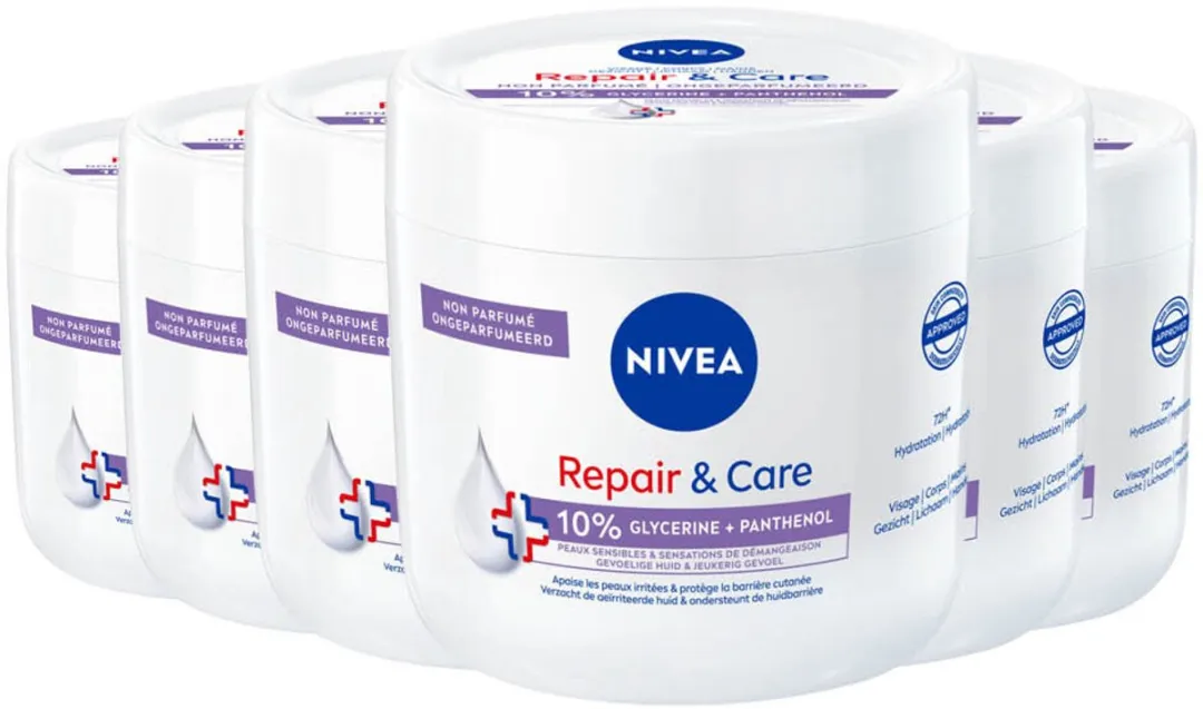 NIVEA Repair & Care Sensitive Bodycrème - 2400ml (6x400ml)
