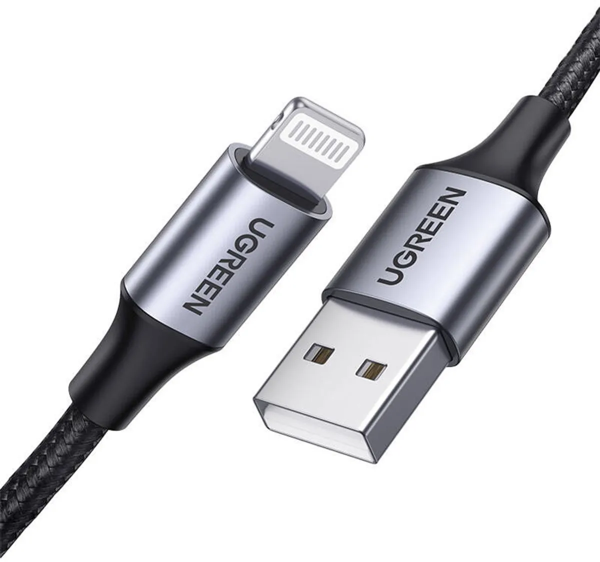UGREEN Lightning naar USB-kabel 2.4A 1m - Transparent