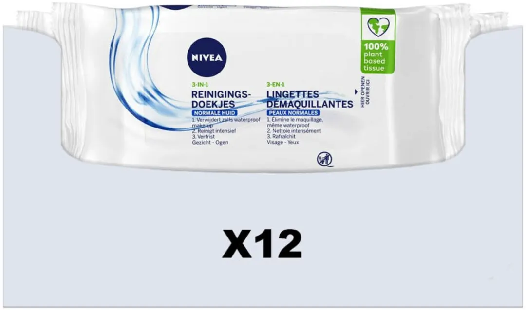 NIVEA Reinigingsdoekjes Mini Verfrissend - 84g - 12x7 Stuks