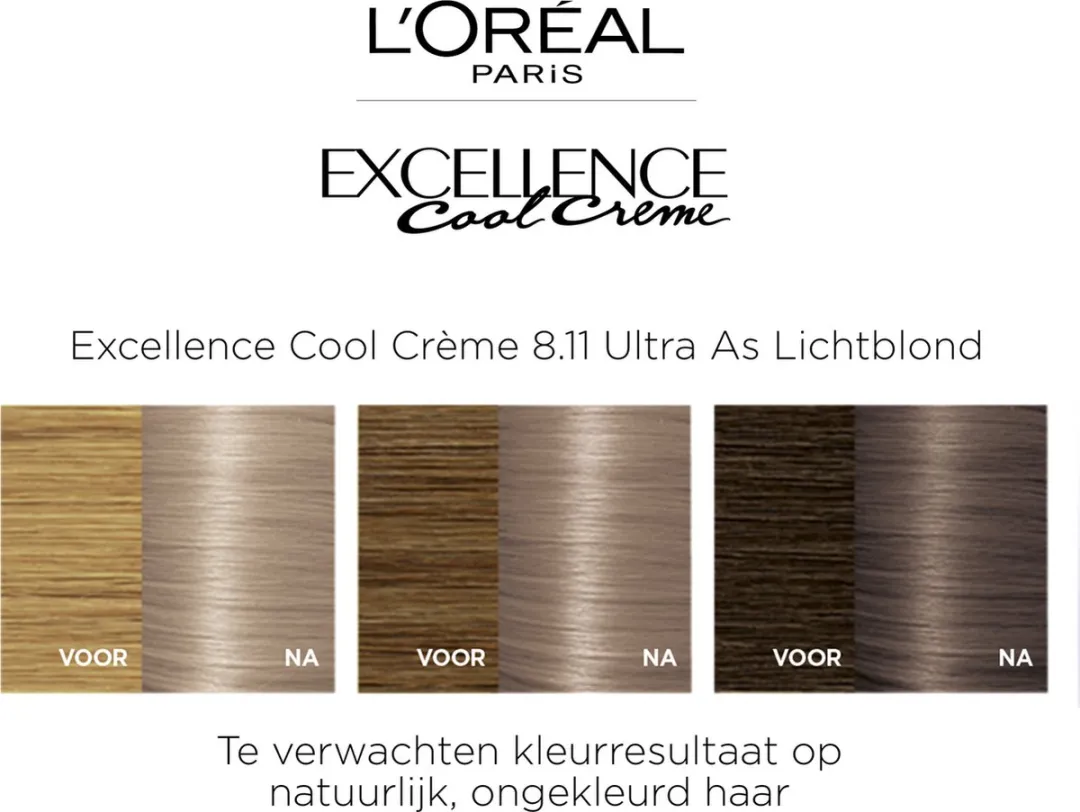 L'Oréal Paris Excellence Cool Crème 8.11 Permanent Haarkleuring - Ultra Ash Lichtblond 1035ml