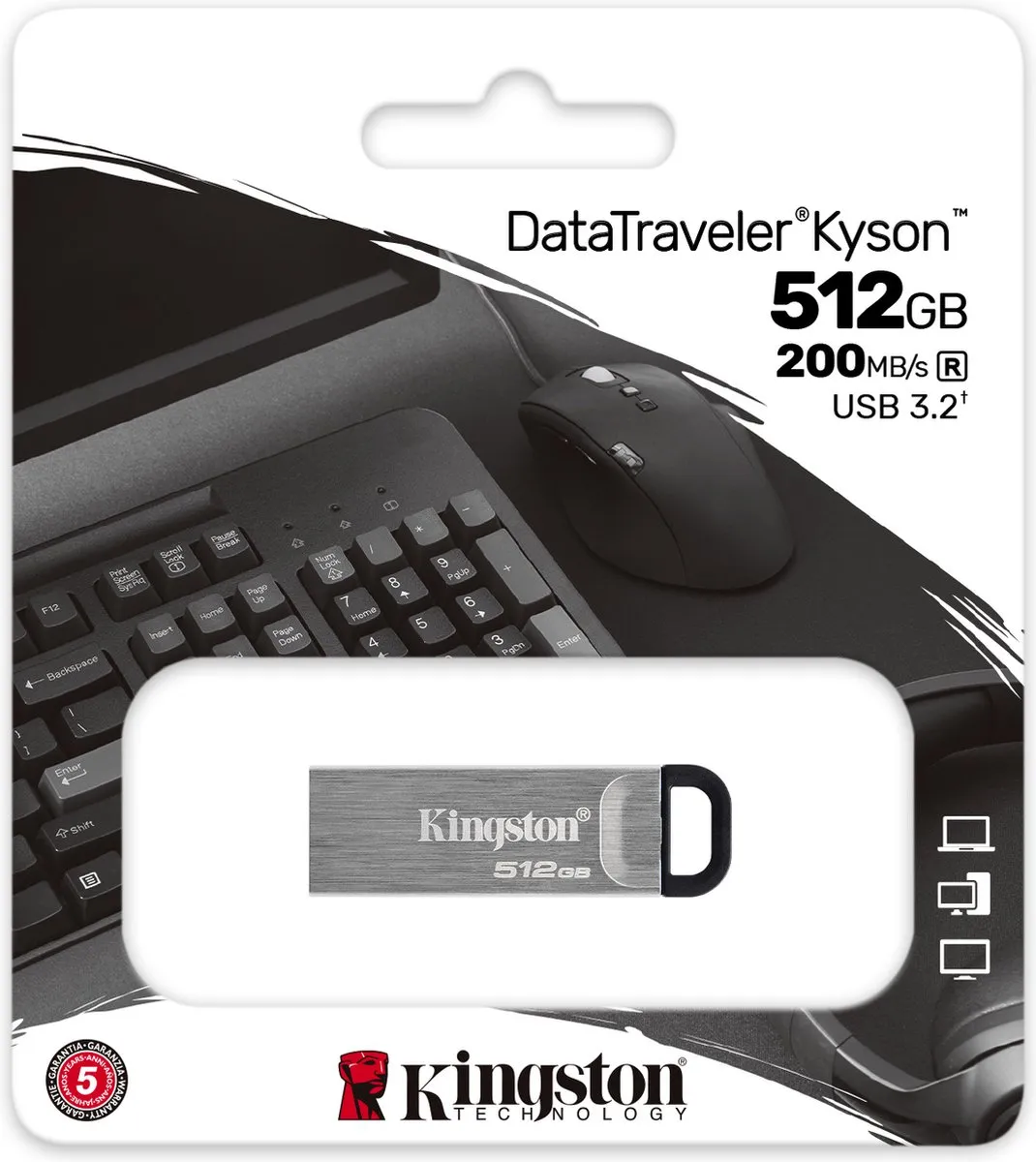 Kingston DataTraveler Kyson DTKN/512GB USB-stick 512GB - Zilver