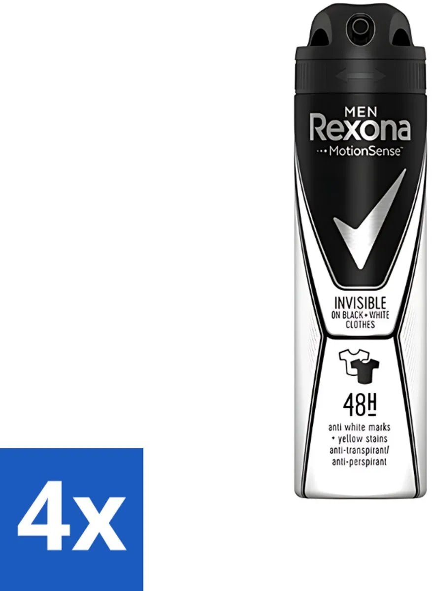 Rexona Men Motion Sense Invisible Deodorant Spray 150ml - 4 Stuks