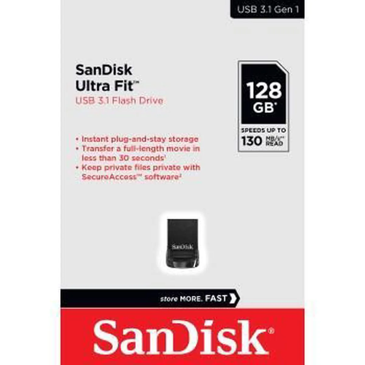 SanDisk Ultra Fit SDCZ430-128G-G46 USB-stick 128GB - Zwart - afbeelding 6 van 6