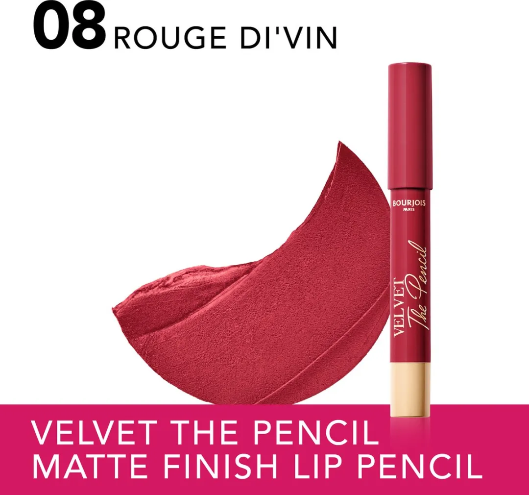 Bourjois Velvet The Pencil Matte Lipstick 08 Rouge Di'vin