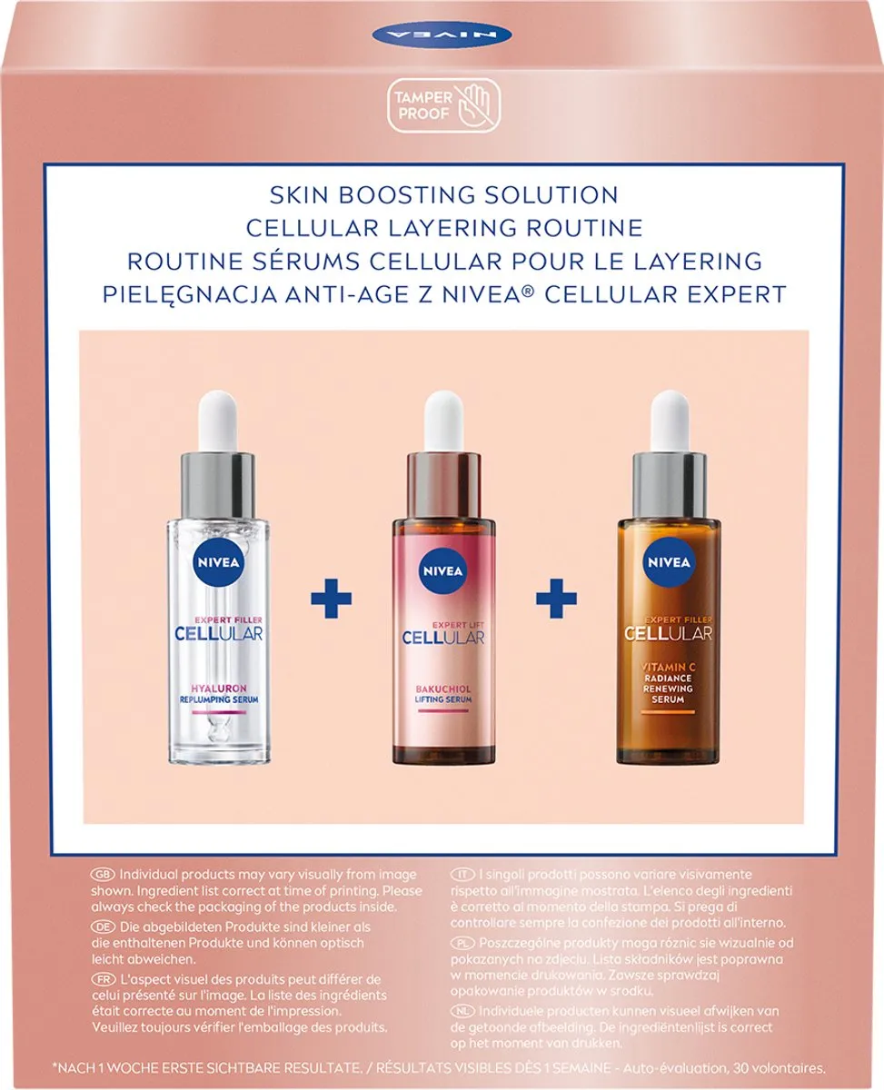 NIVEA Skin Boosting Solution Geschenkset - 3x Serum 30ml