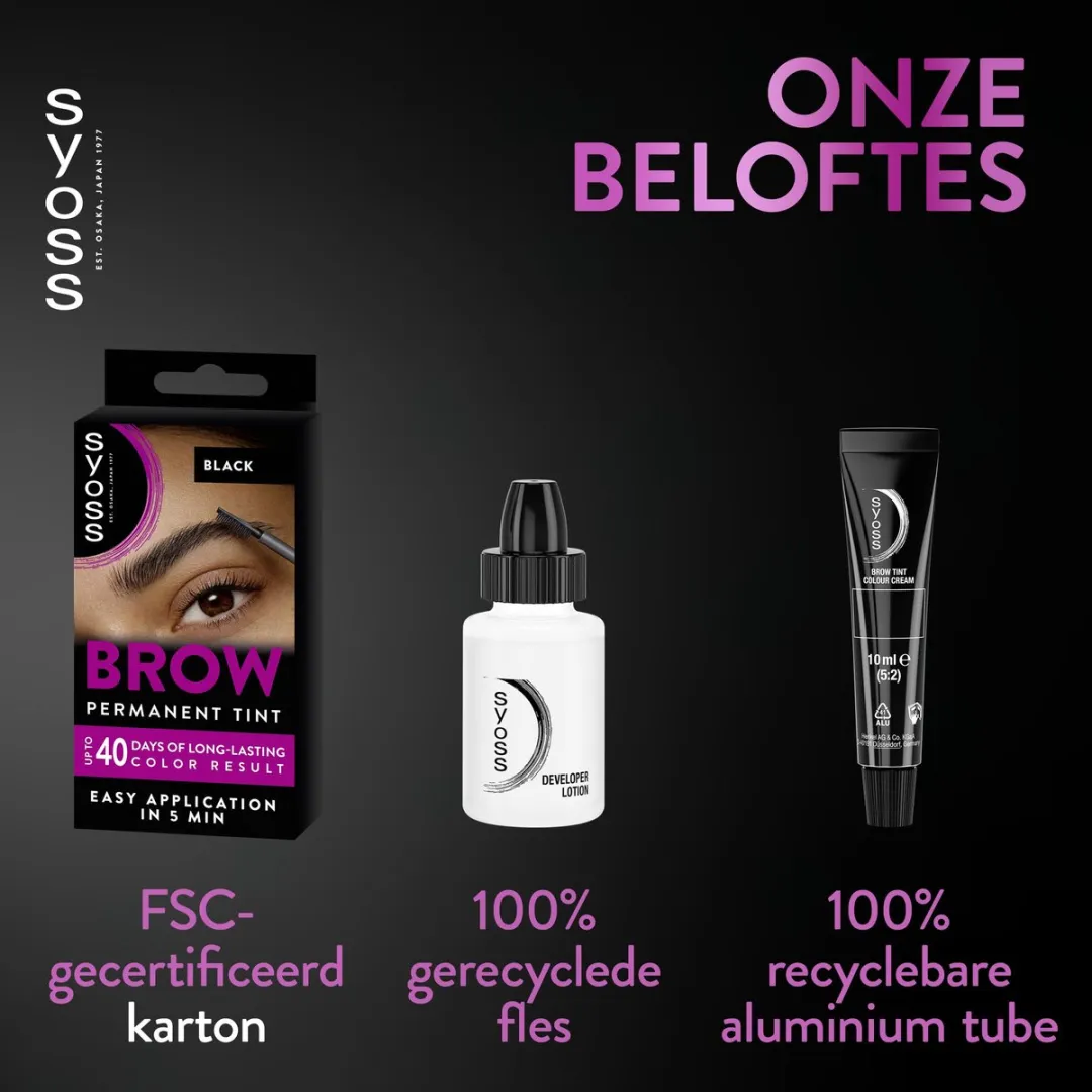 SYOSS Brow Tint Zwart - Wenkbrauwverf Starterskit