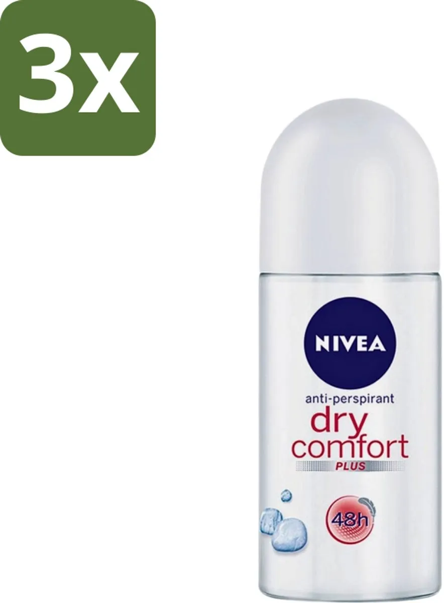 NIVEA Deodorant Roller Dry Comfort 50ml - 3 Stuks
