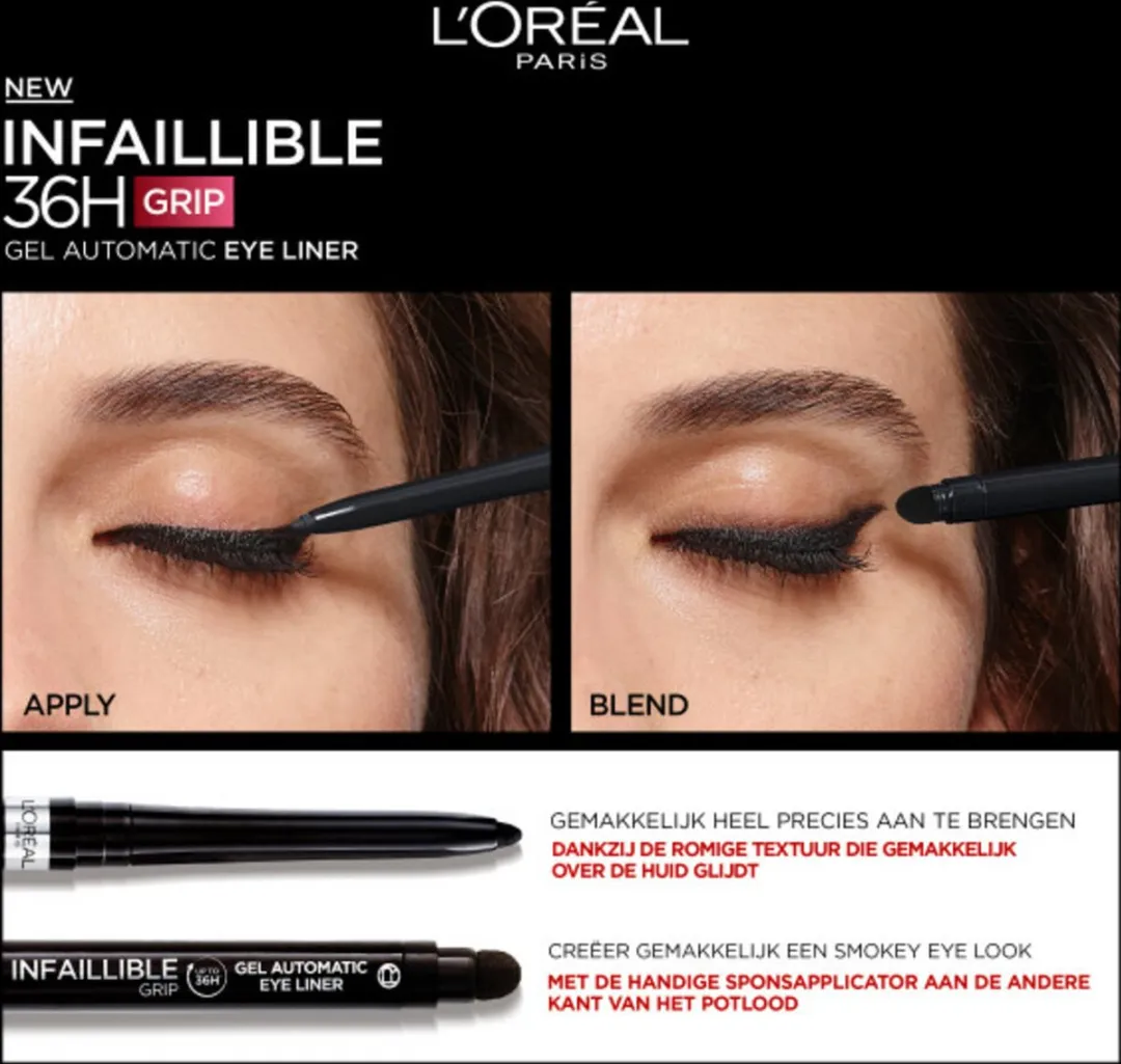 L'Oréal Infaillible 36H Grip Gel Automatic Eyeliner Blauw - 3 Stuks