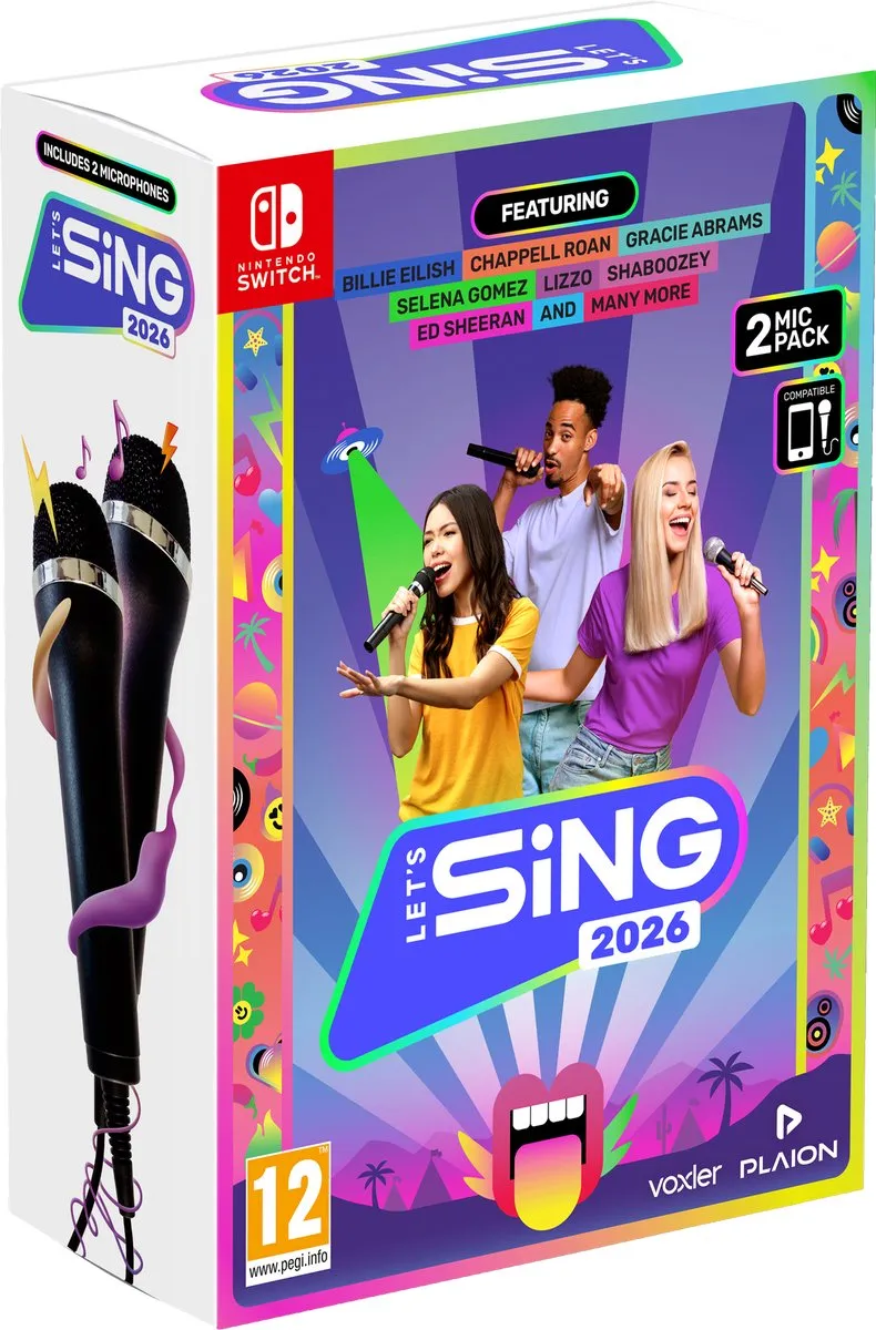 Plaion Let's Sing 2026 International Edition - 2 Microfoons - Nintendo Switch
