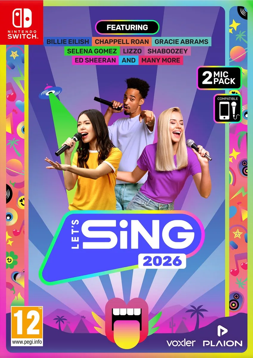 Plaion Let's Sing 2026 International Edition - 2 Microfoons - Nintendo Switch
