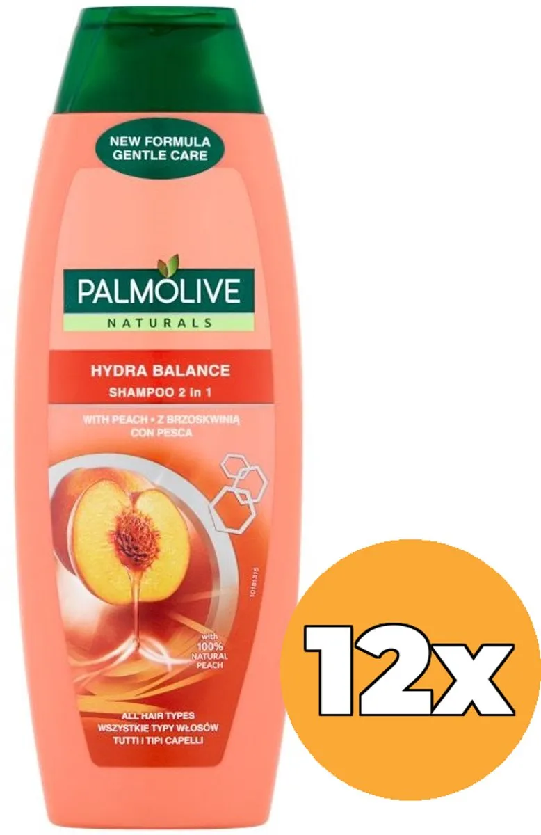 Palmolive Naturals Shampoo 2-in-1 Hydra Balance Perzik - 12x350ml