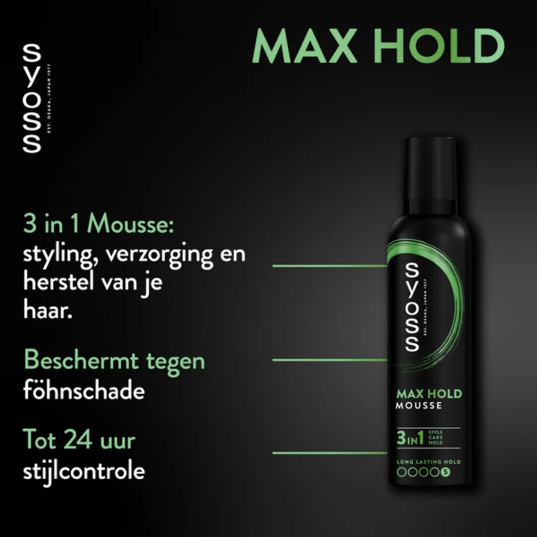SYOSS Max Hold Haarmousse - 6x250ml