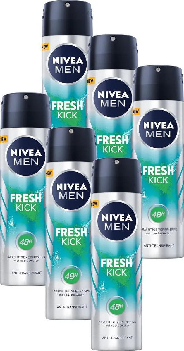 NIVEA MEN Fresh Kick Anti-Transpirant Spray 6x150ml