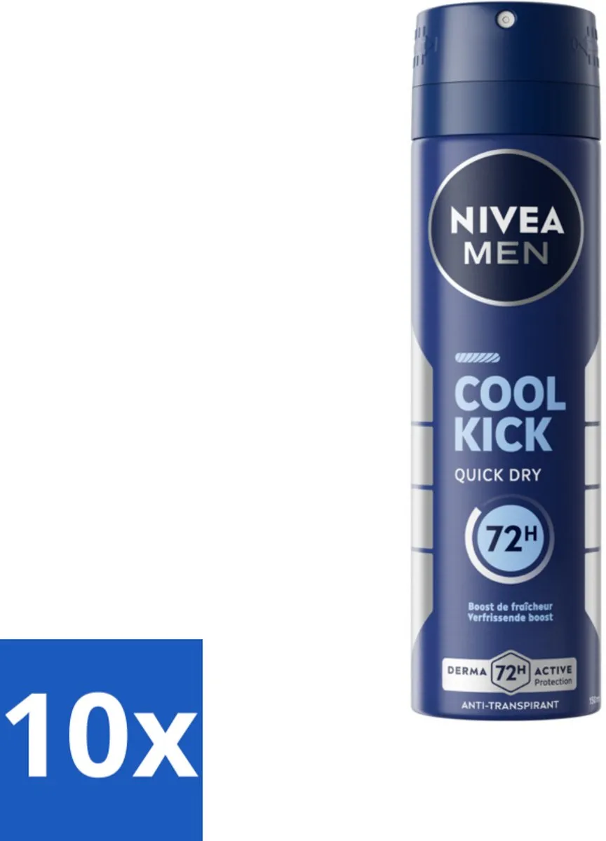 NIVEA Men Deodorant Spray Cool Kick 150ml - 10 Stuks