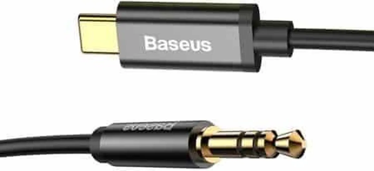 Baseus USB-C naar 3,5mm Jack Kabel 1,2m - Zwart