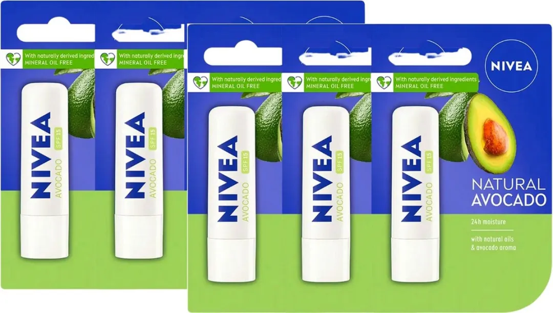 NIVEA Lippenbalsem Natural Avocado 6x5.5ml