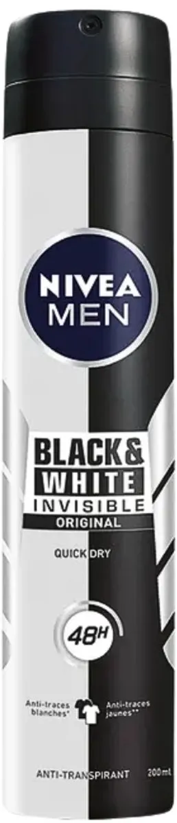 10 x Nivea - Men - Deodorant - Spray - Black & White Invisible Original - 150 ml - Deodorant Spray - Anti-transpirant - 48 Uur Bescherming - Anti-vlek - Zwart En Wit