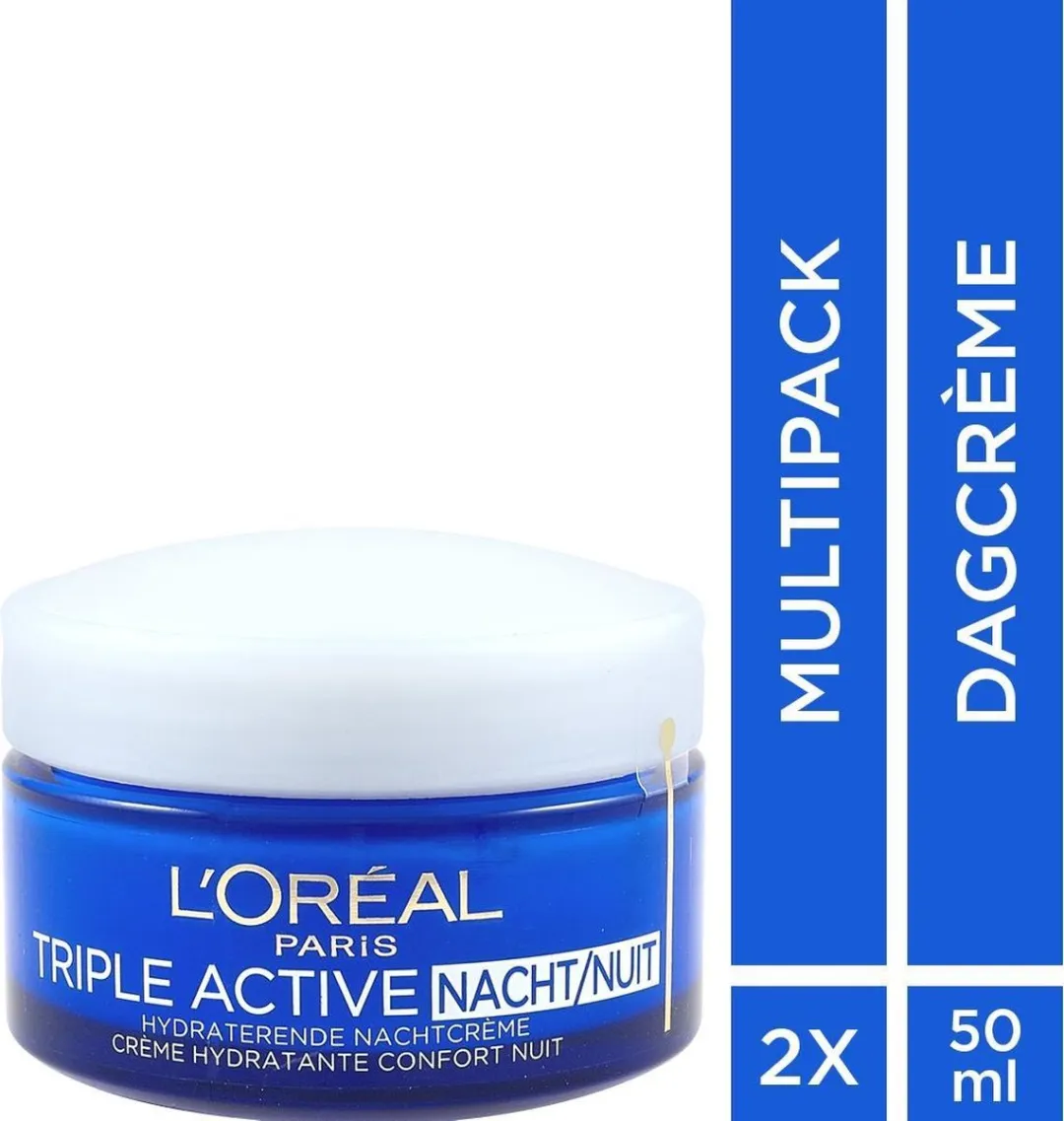 L'Oréal Paris Triple Active Nachtcrème - 2x50ml - afbeelding 6 van 6