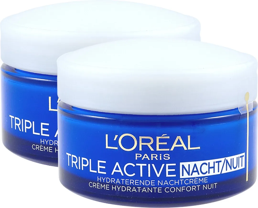 L'Oréal Paris Triple Active Nachtcrème - 2x50ml