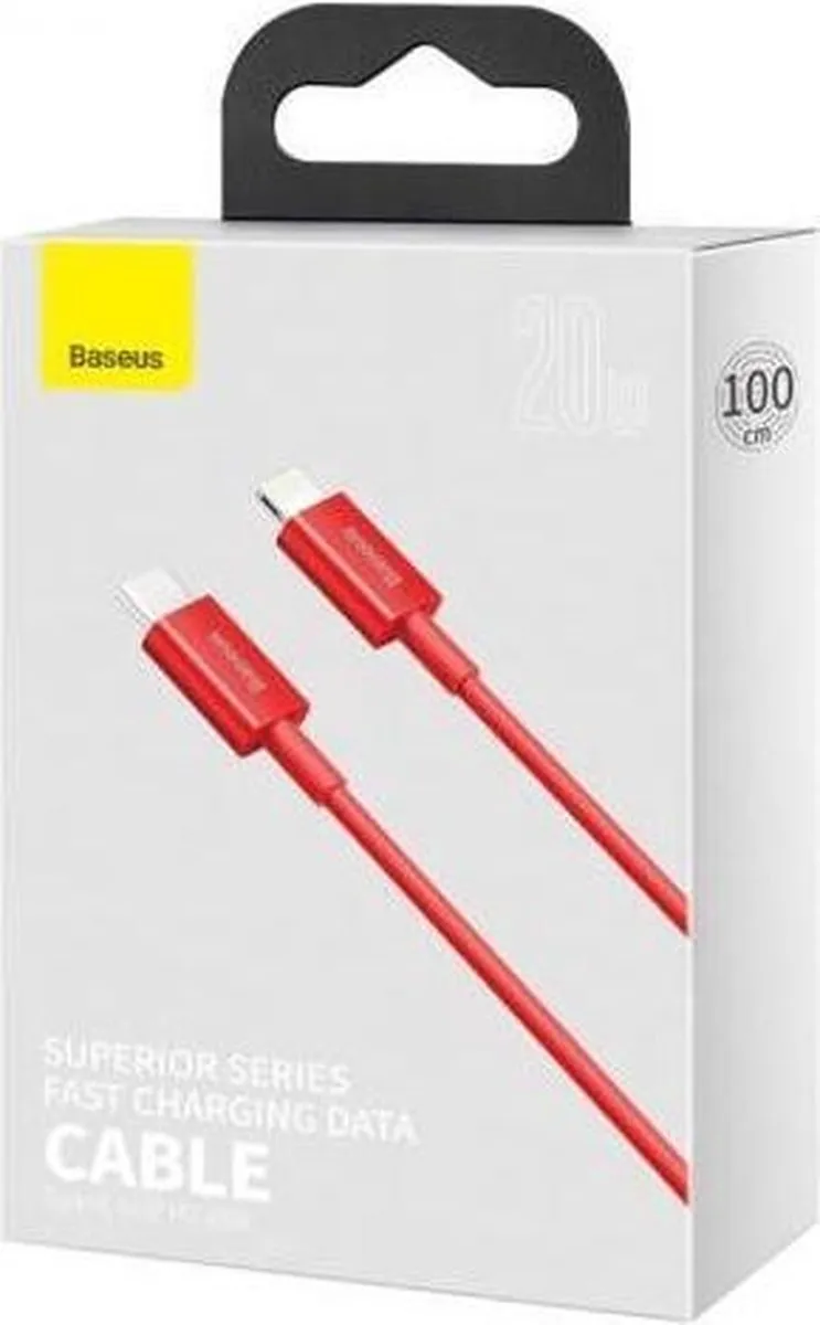Baseus Superior Series USB-C naar Lightning PD 20W - 1m Rood - afbeelding 6 van 6