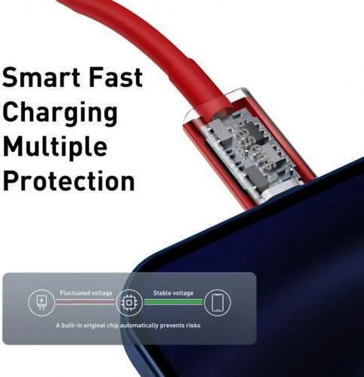 Baseus Superior Series USB-C naar Lightning PD 20W - 1m Rood