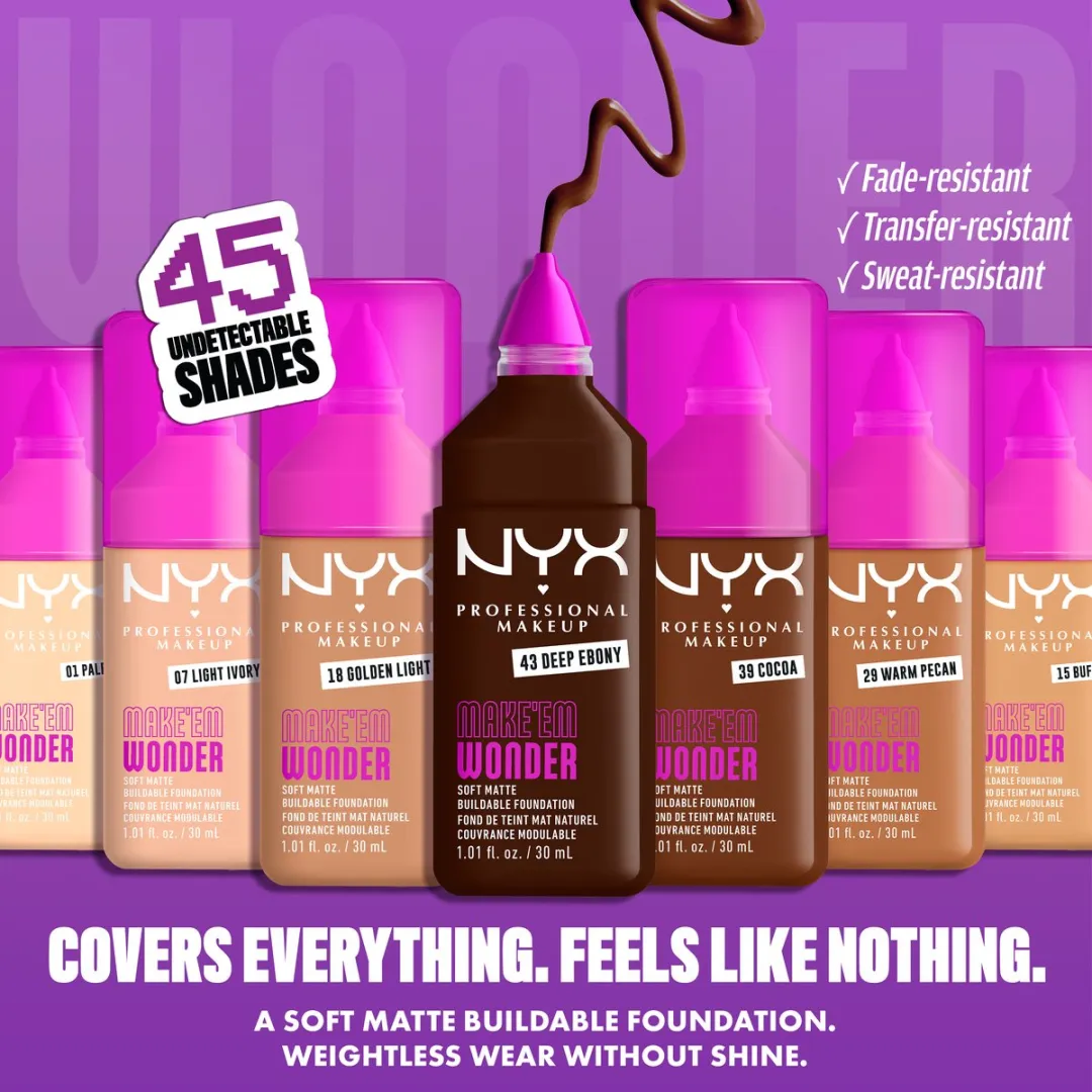 NYX Make 'EM Wonder Foundation Maple - 30ml
