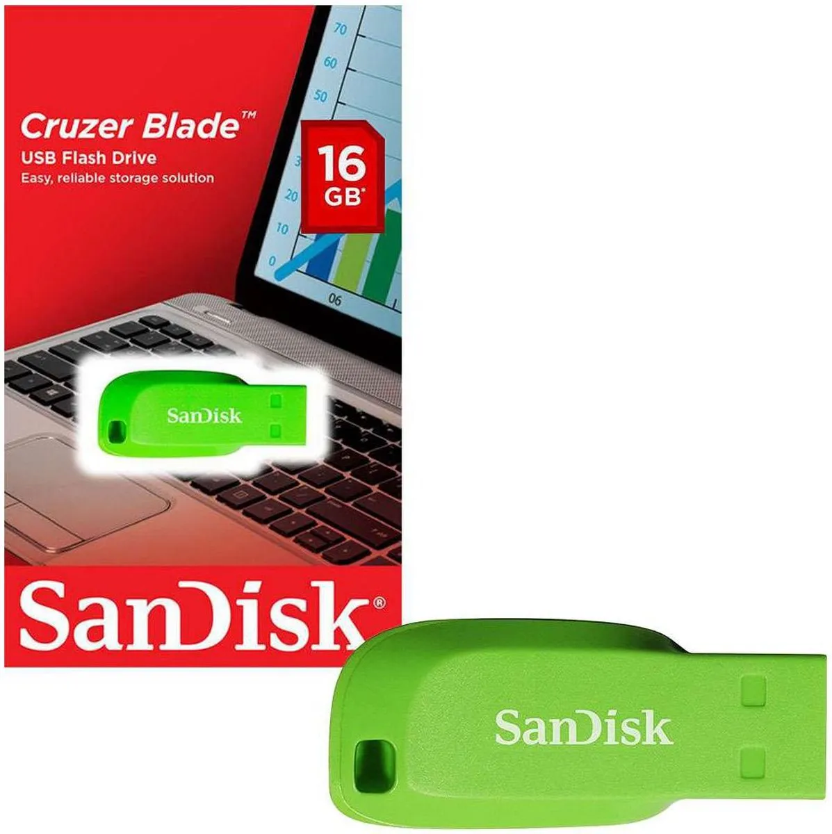 SanDisk Cruzer Blade 16GB USB-stick - Groen