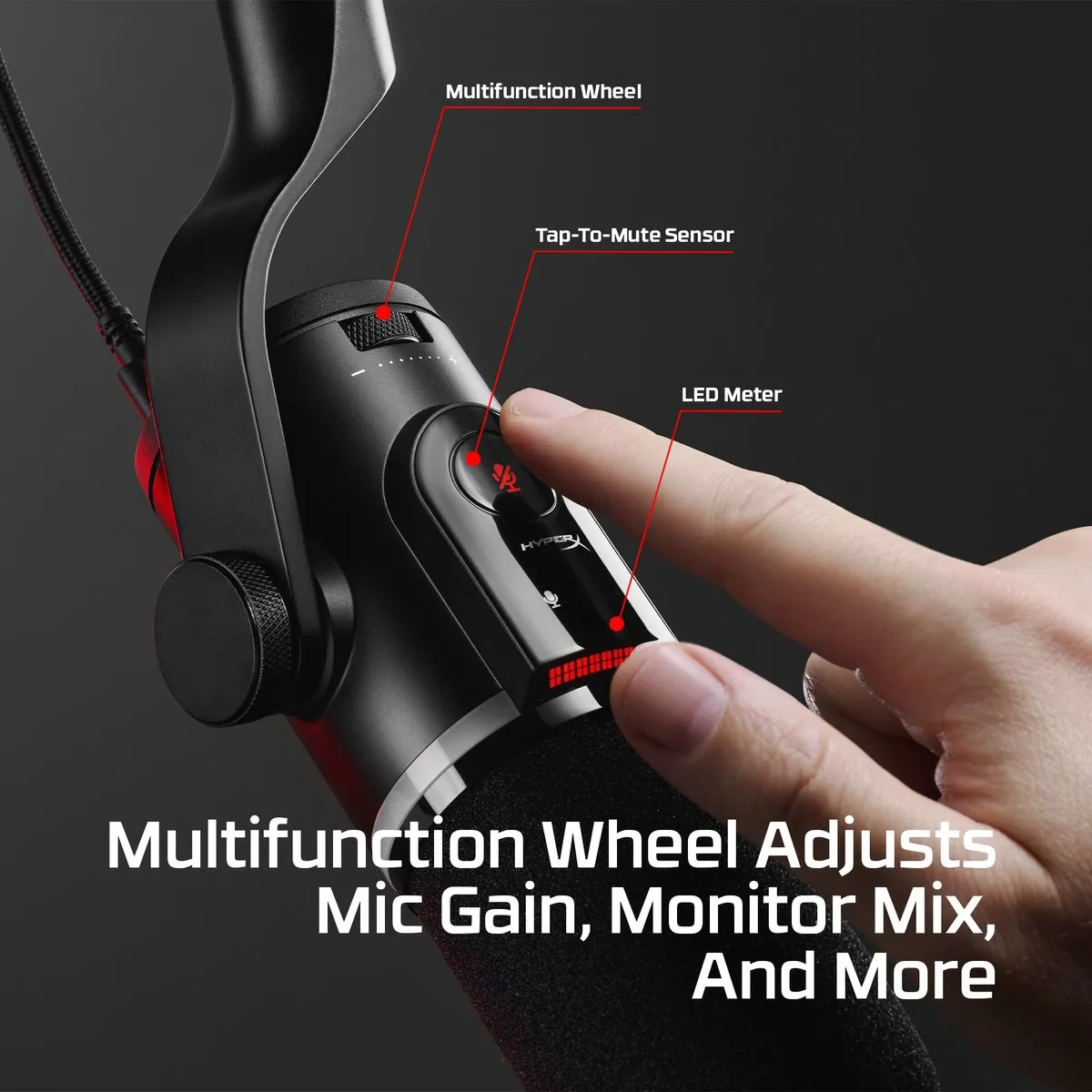 HyperX FlipCast B2CM1AA USB/XLR Microfoon - Zwart