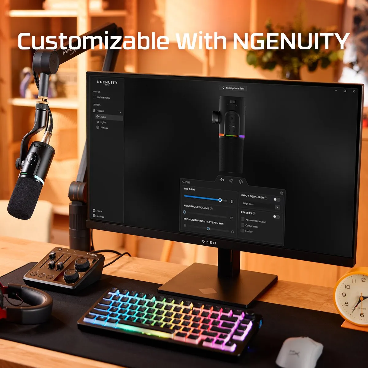 HyperX FlipCast B2CM1AA USB/XLR Microfoon - Zwart - afbeelding 6 van 6