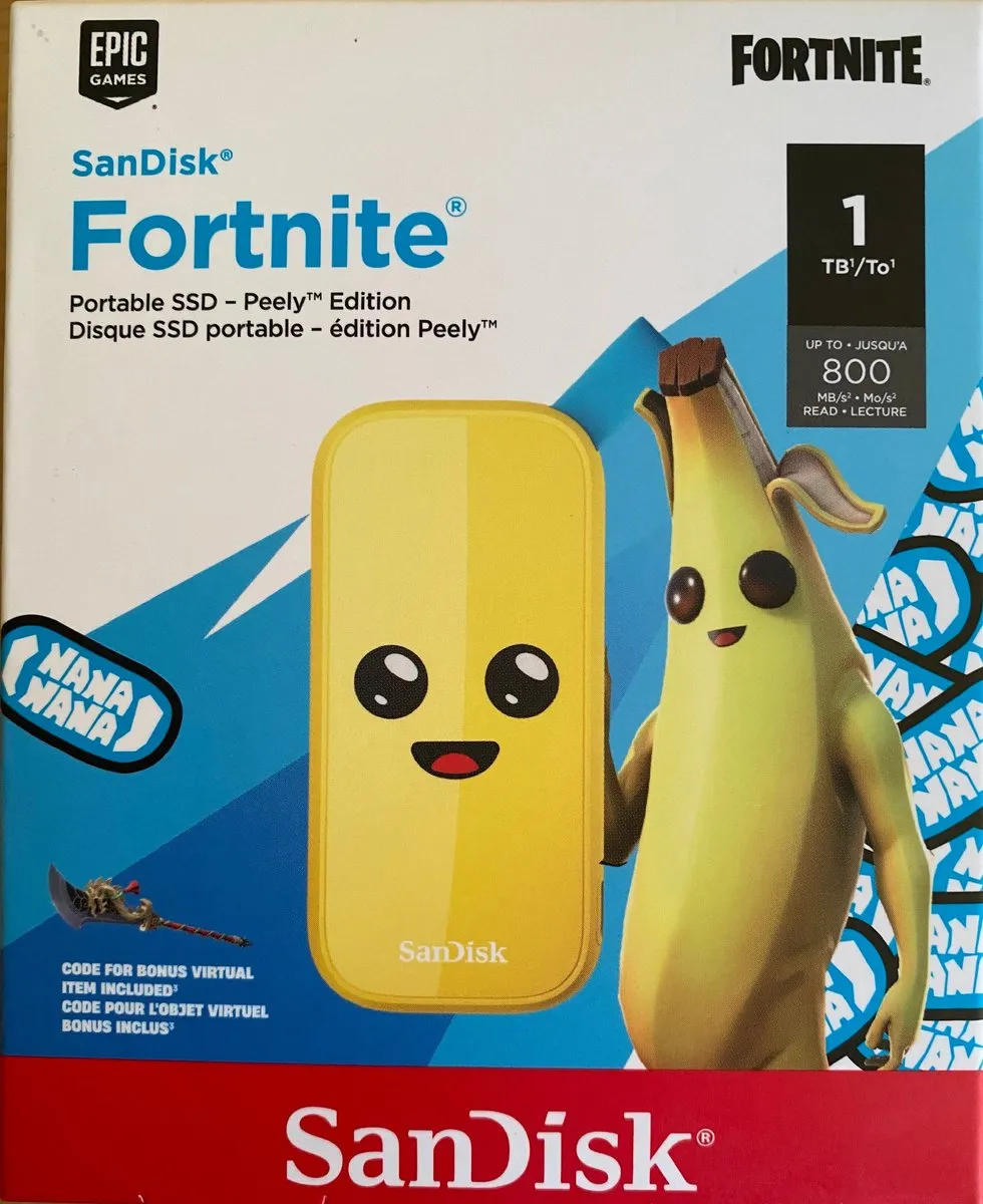 SanDisk Fortnite Peely Edition SDSSDE30-1T00-G25F SSD - 1TB - Geel