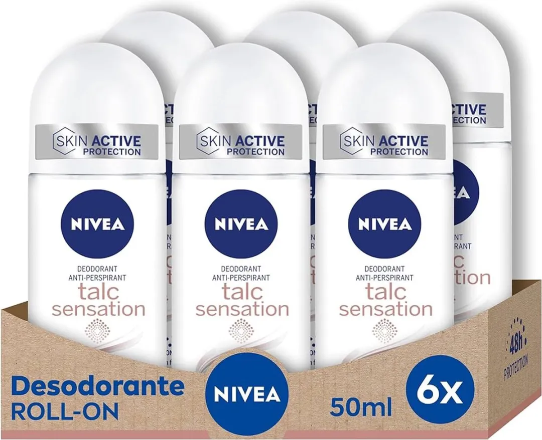 NIVEA Talc Sensation Roll-On Deodorant - 6x50ml