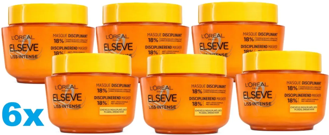 L'Oréal Paris Elseve Liss Intense Haarmasker 6x300ml