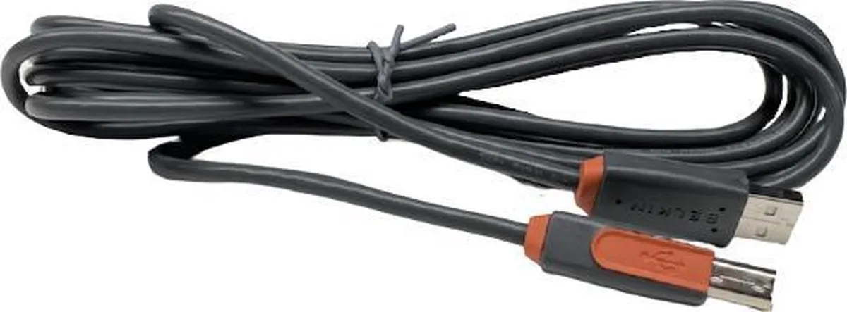 Belkin USB-kabel A/B 3m - Grijs/Oranje