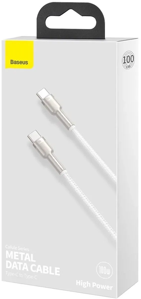 Baseus Cafule Series Metal Data USB-C Kabel 100W Wit