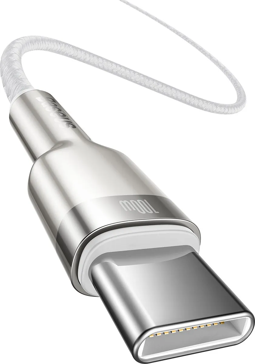 Baseus Cafule Series Metal Data USB-C Kabel 100W Wit