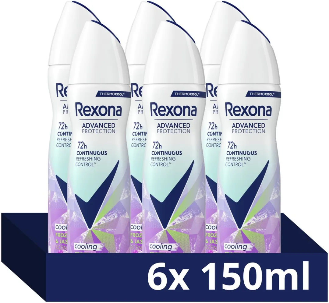 Rexona Women Advanced Protection Thermocool Anti-Transpirant Spray - Frozen Açai & Jasmine - met Continuous Refreshing Control - 6 x 150 ml
