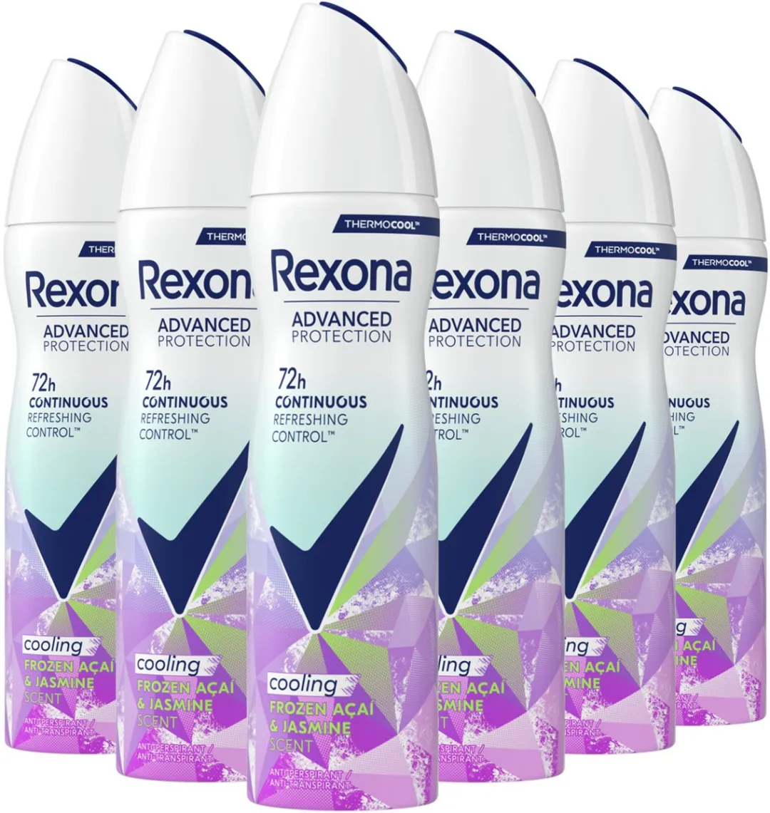 Rexona Women Advanced Protection Thermocool Anti-Transpirant Spray - Frozen Açai & Jasmine - met Continuous Refreshing Control - 6 x 150 ml