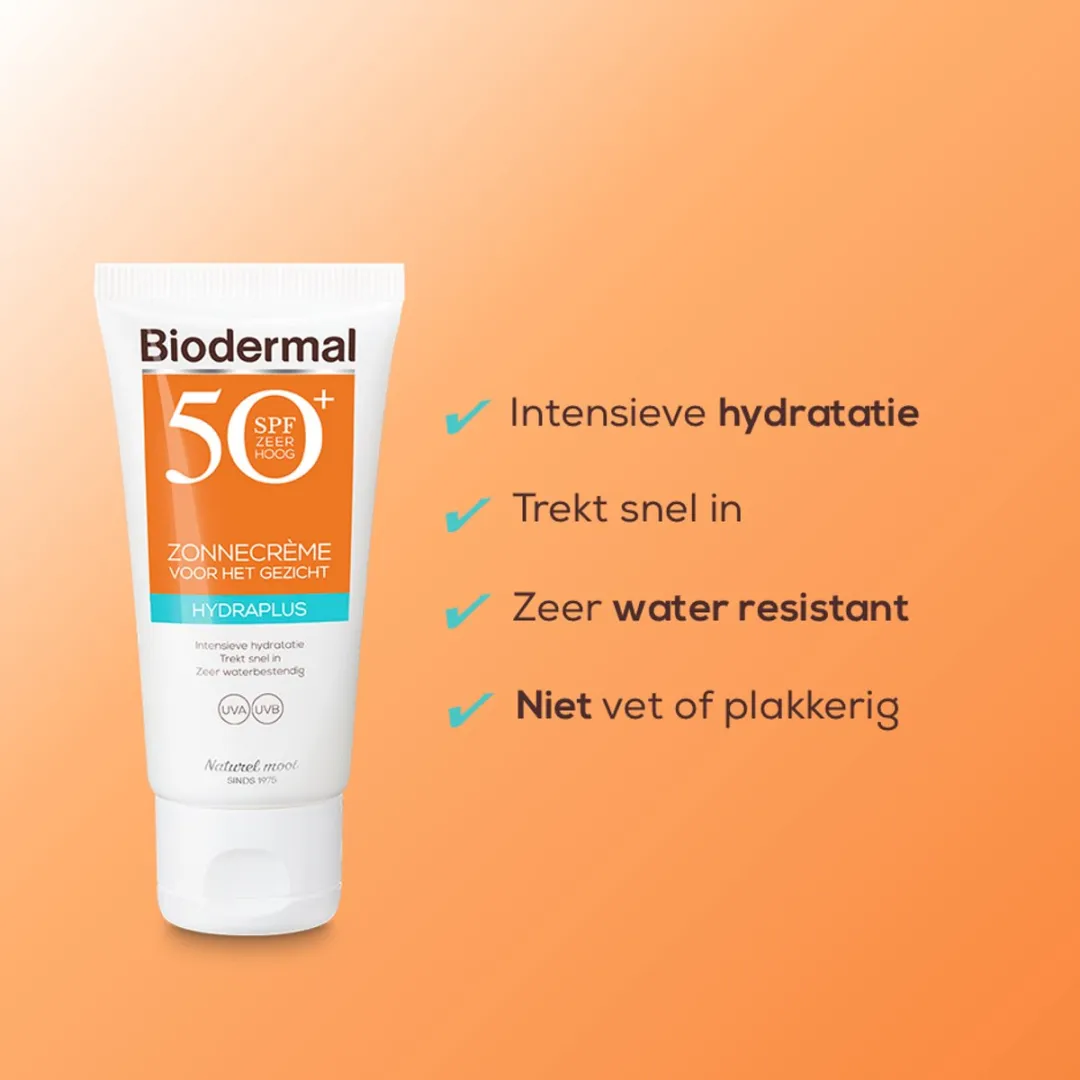 Biodermal Hydraplus Face Zonnebrandcrème SPF50 50ml