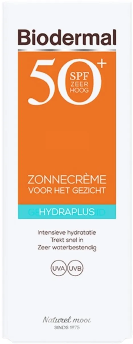 Biodermal Hydraplus Face Zonnebrandcrème SPF50 50ml