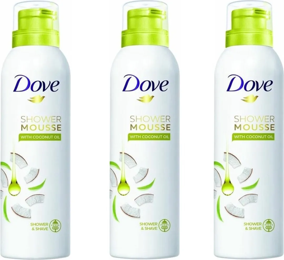 Dove Coconut Oil Douche Mousse 600ml - 3 Stuks